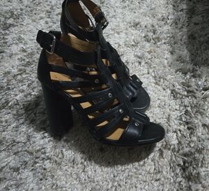 Coach Black Strappy Heels